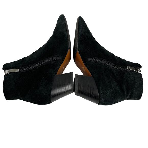 Aquatalia Italy Faylynn Weatherproof Booties 8 Black Pebbled Leather 2" Heels - Picture 5 of 14